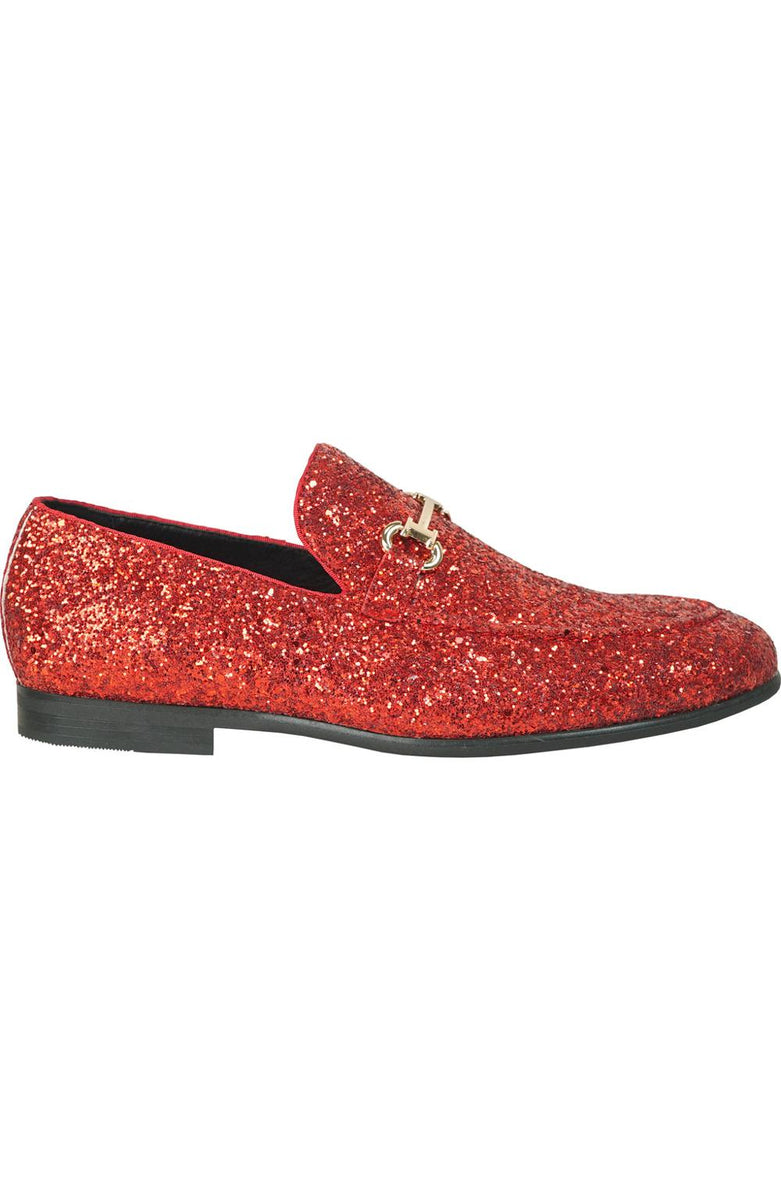 bravo! Men Dress Shoe Prom Slip-on Loafer Lace-up Oxford Cap Toe Metallic Glitter for Wedding Prom Black Blue Green Gold Pink Pewter Purple Silver