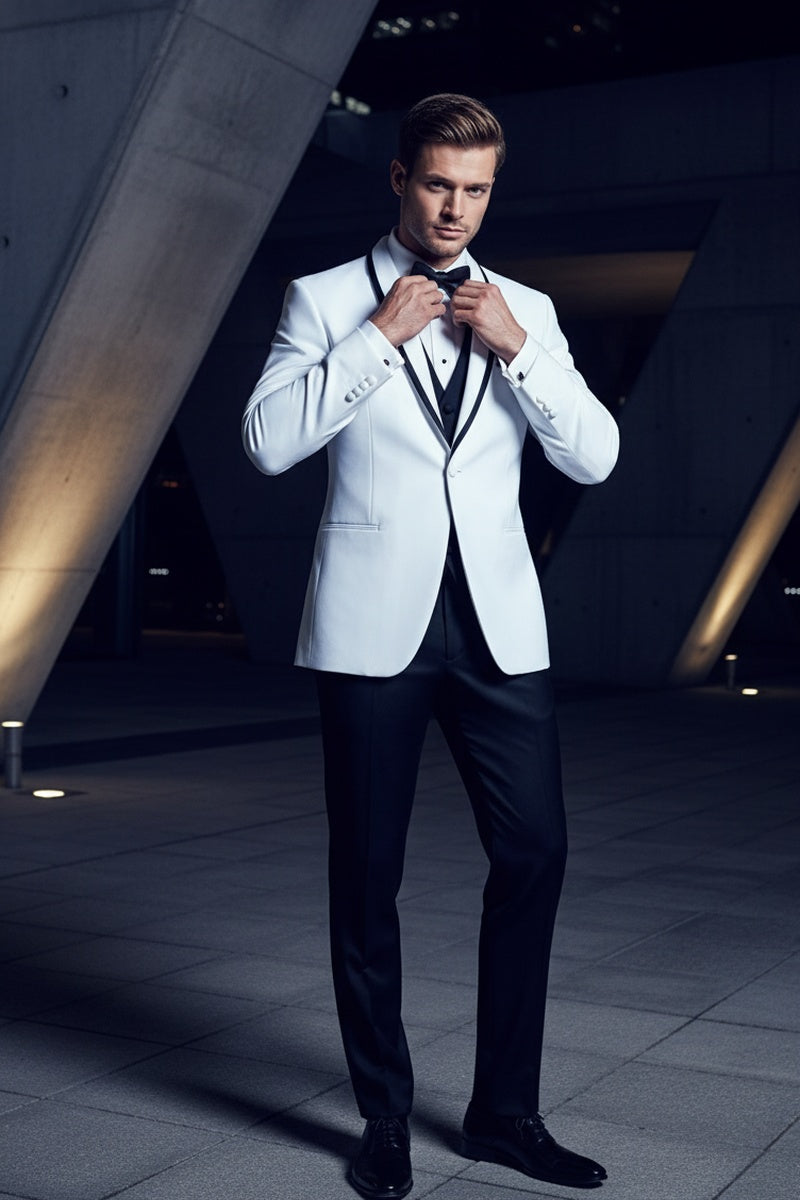 BLACKTIE Xavier White Tuxedo Jacket 58L Modern