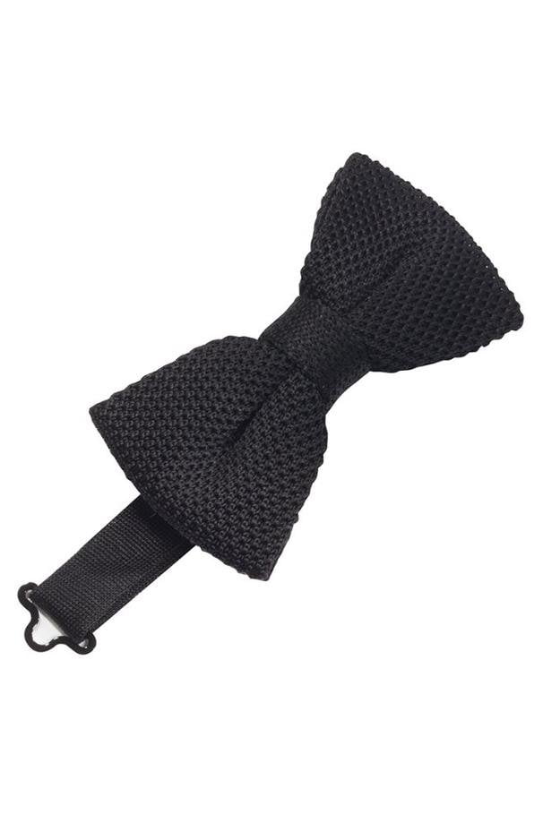 Black Silk Knit Bow Tie BlackTie com