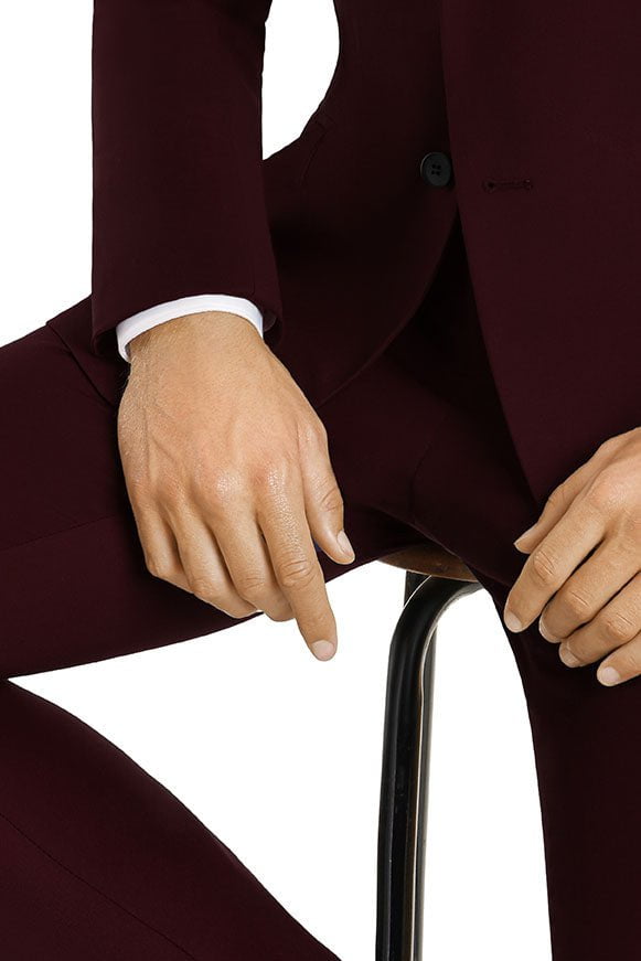 Monte Burgundy Plain Front Pants Monte Burgundy Plain Front Pants