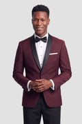 Couture 1910 "Arlo" Burgundy Tuxedo Jacket (Separates)