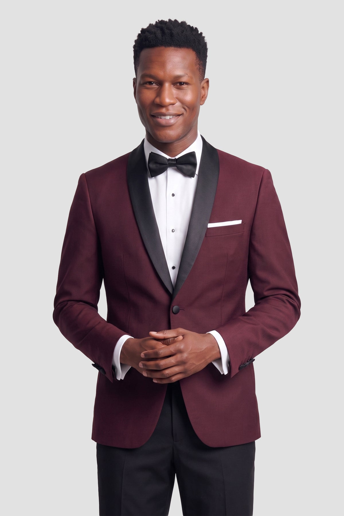 Couture 1910 "Arlo" Burgundy Tuxedo Jacket (Separates)