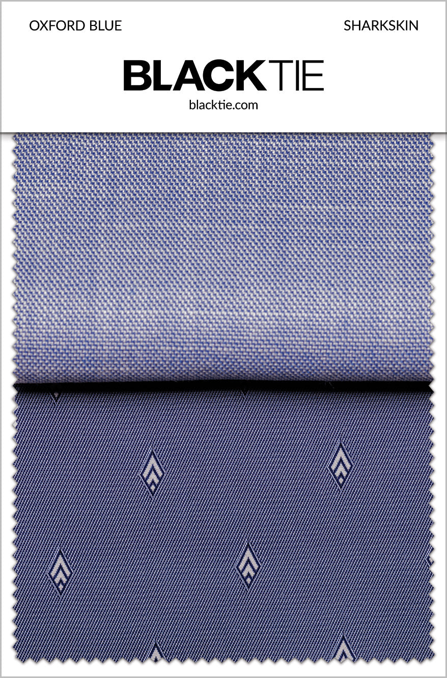 BLACKTIE Oxford Blue Sharkskin Fabric Swatch