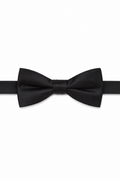 Allure Men Black Solid Satin Silk Bow Tie