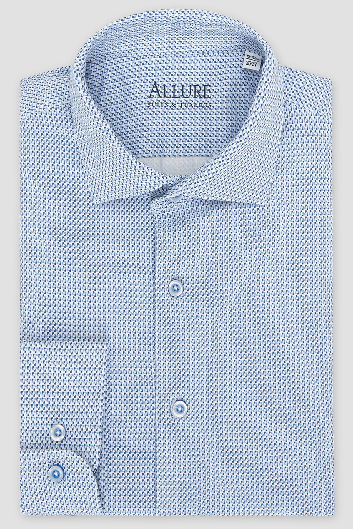 Allure Men "Vanguard" Blue Laydown Formal Shirt
