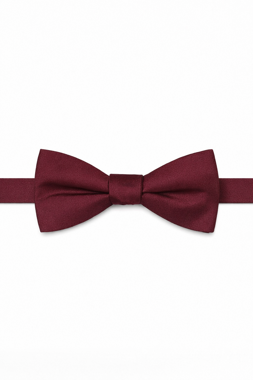 Allure Men Burgundy Solid Satin Silk Bow Tie