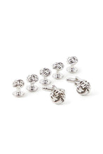 Allure Men Love Knots Silver Studs and Cufflinks Set