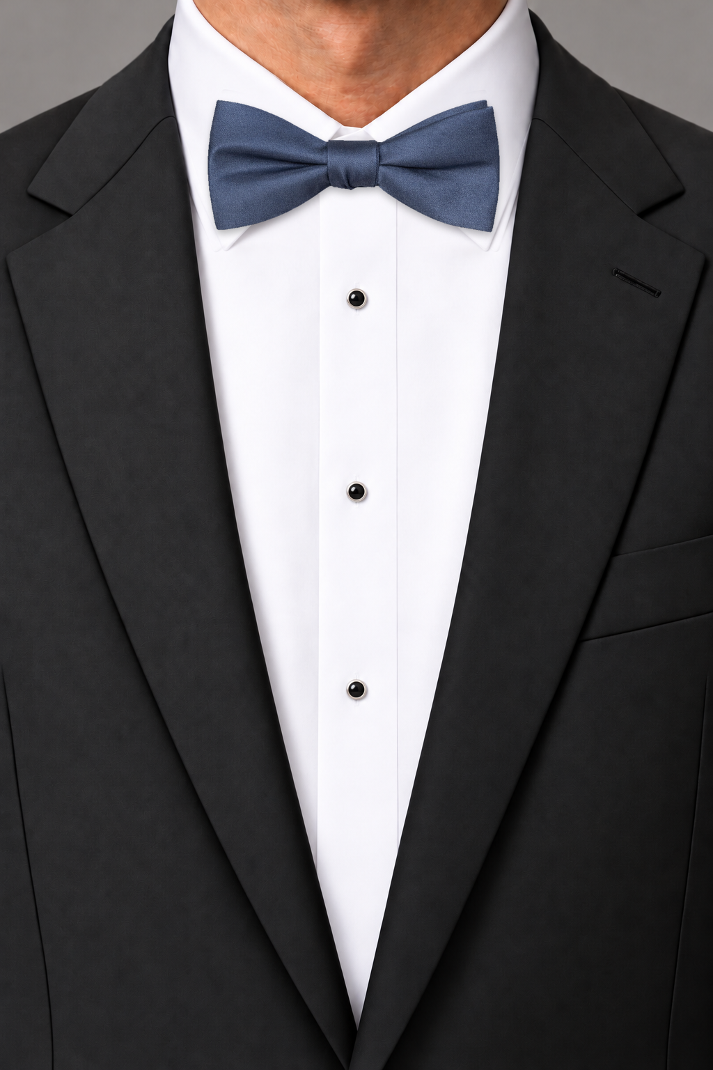 Allure Men Dusty Blue Solid Satin Silk Bow Tie
