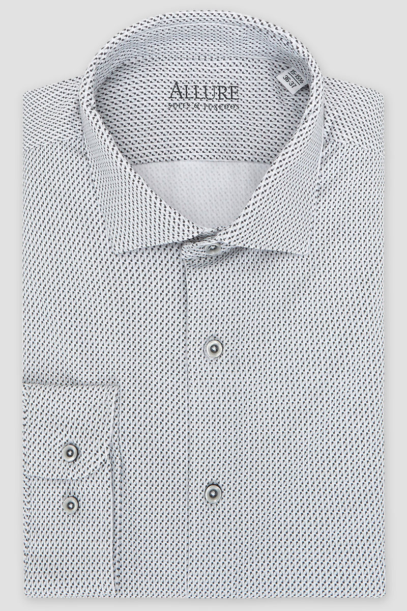 Allure Men "Vanguard" Grey Laydown Formal Shirt