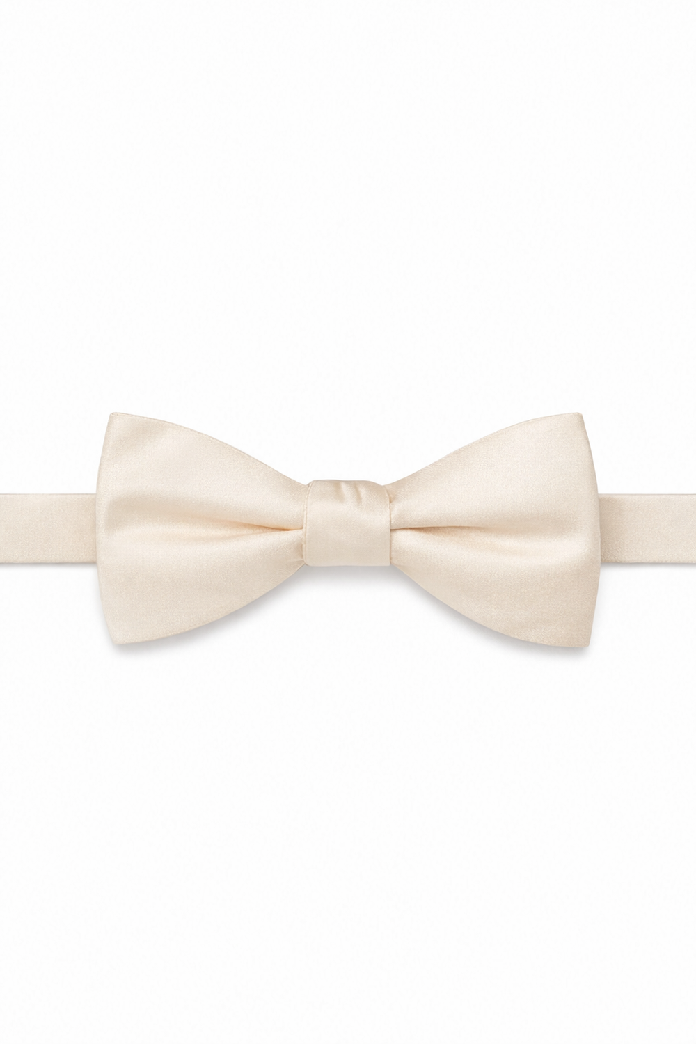 Allure Men Cream Solid Satin Silk Bow Tie