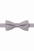 Allure Men Silver Solid Satin Silk Bow Tie
