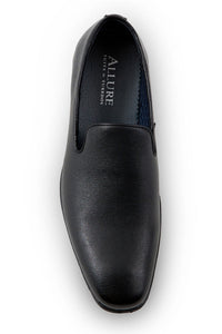 "Allure Slip On" Black Leather Tuxedo Shoes