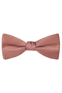 Desert Rose Solid Satin Silk Bow Tie