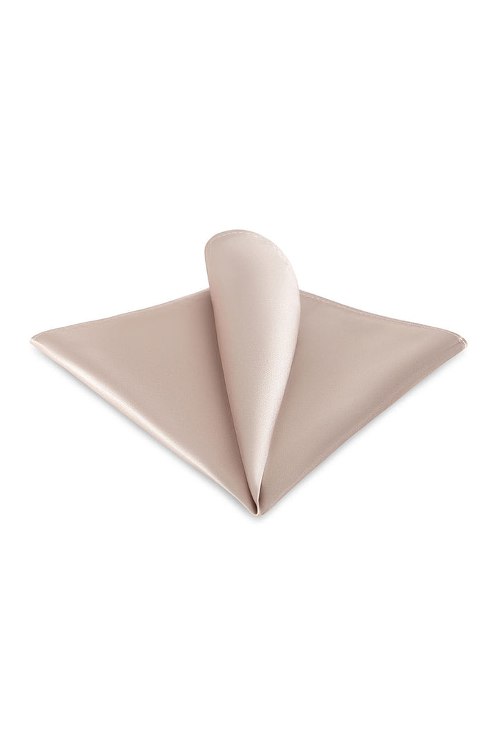 Champagne Solid Satin Silk Pocket Square