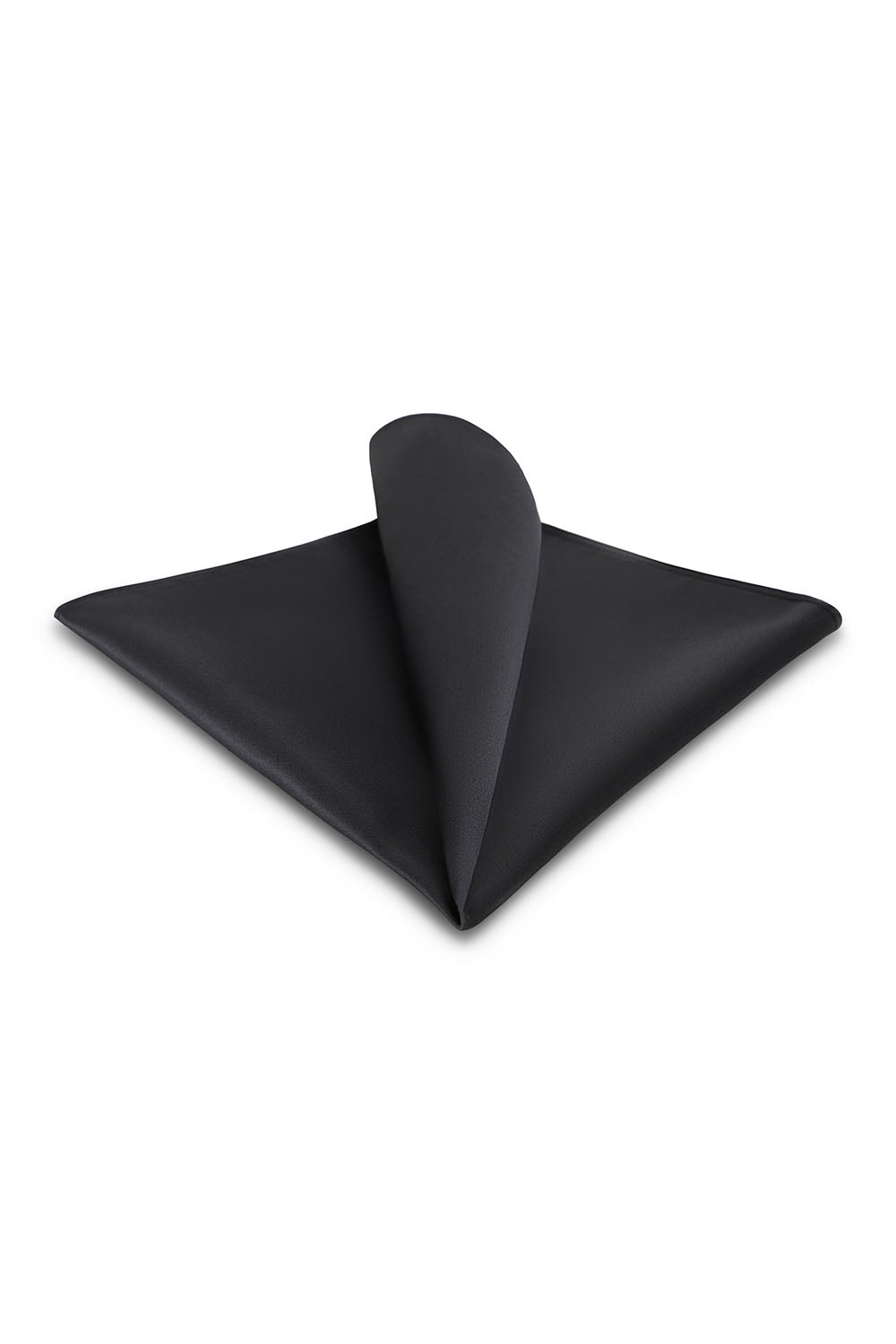 Allure Men Charcoal Solid Satin Silk Pocket Square