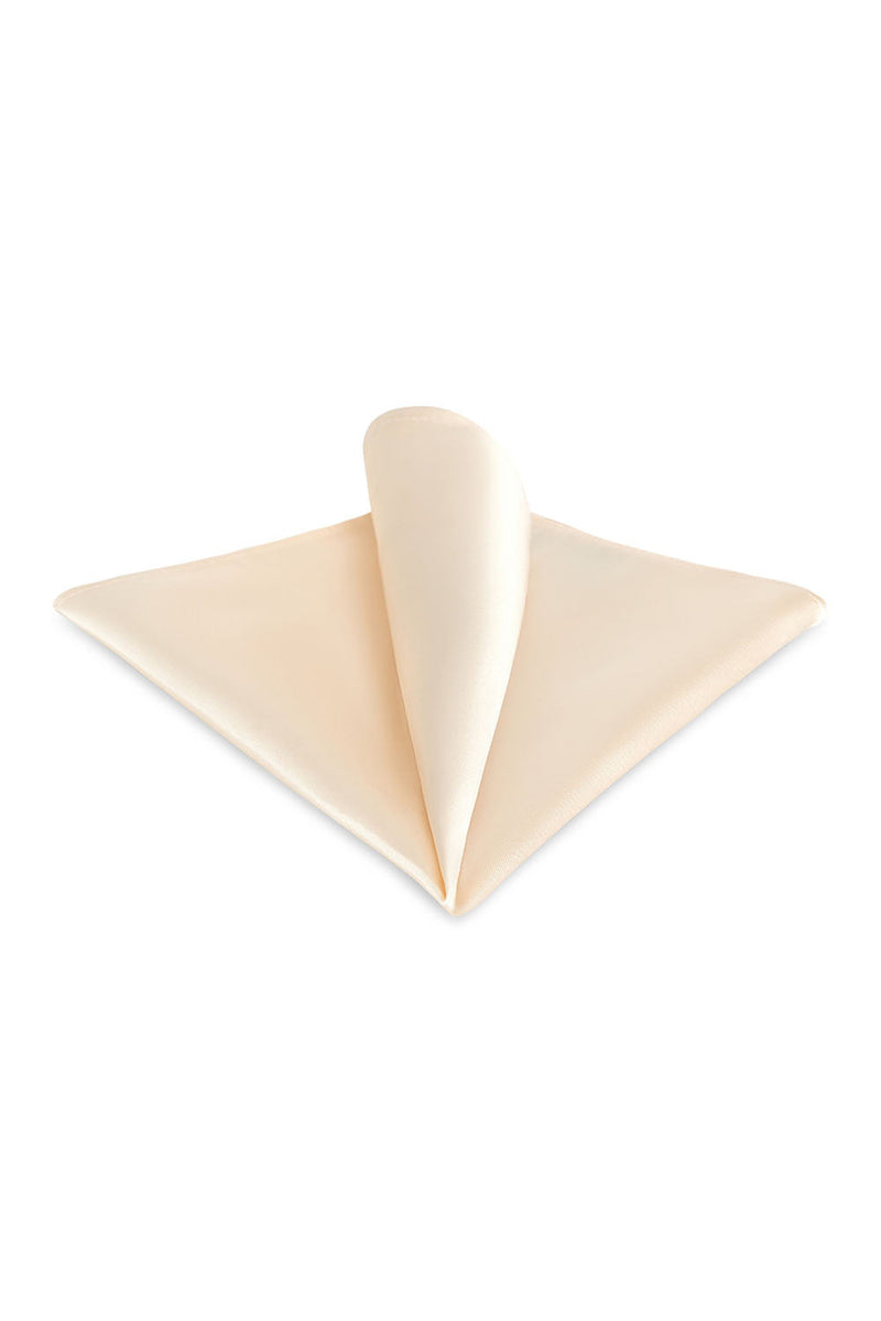 Allure Men Ivory Solid Satin Silk Pocket Square