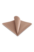 Allure Men Tan Solid Satin Silk Pocket Square