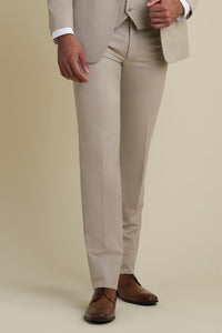 "Mayfair" Tan Luxury Stretch Blend Suit Pants