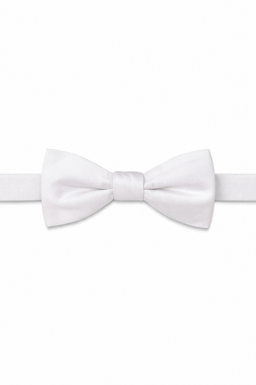 Allure Men White Solid Satin Silk Bow Tie