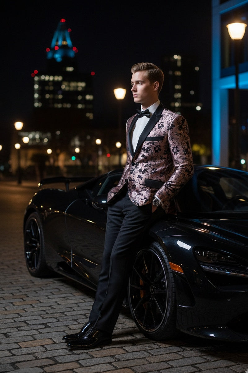 Xander Xiao "Amsterdam" Pink Tuxedo Jacket