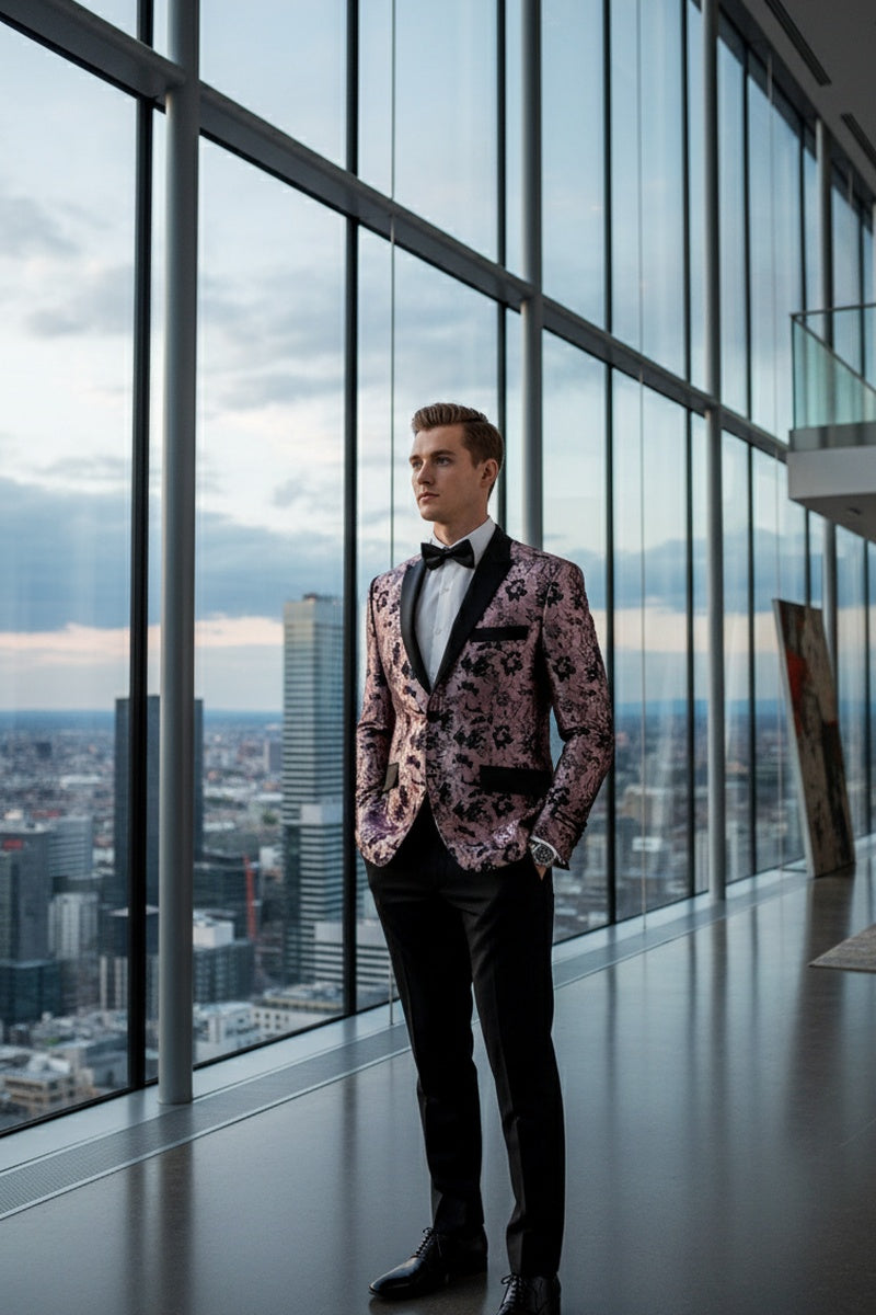 Xander Xiao "Amsterdam" Pink Tuxedo Jacket