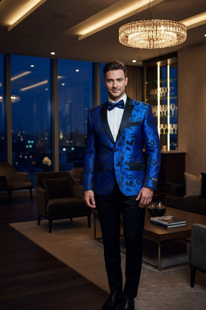 Xander Xiao "Amsterdam" Royal Blue Tuxedo Jacket