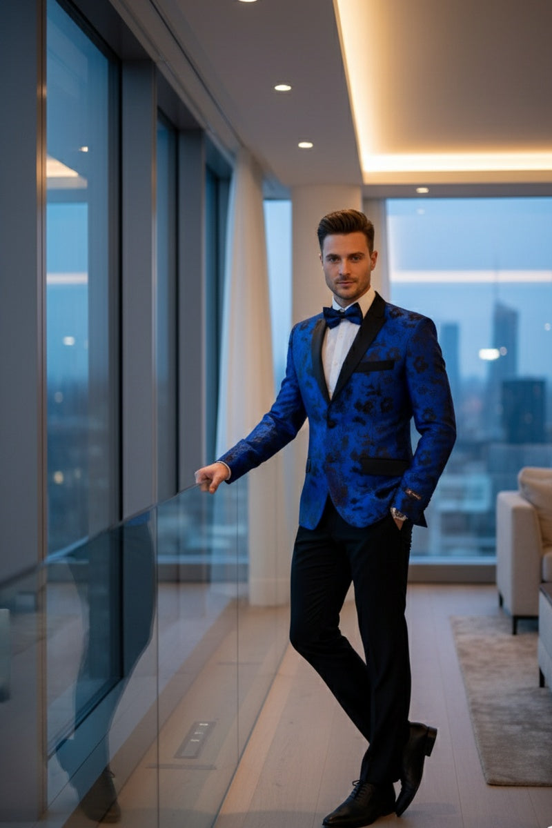 Xander Xiao "Amsterdam" Royal Blue Tuxedo Jacket