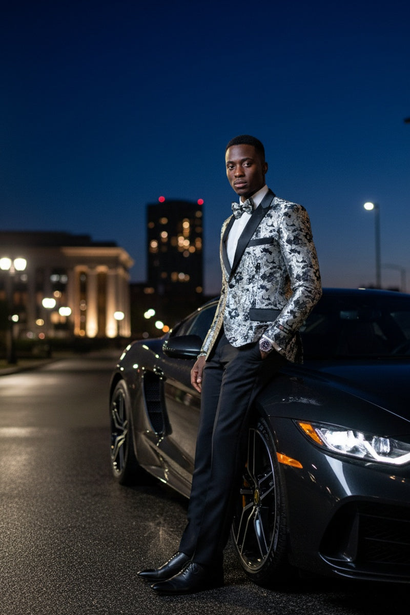 Xander Xiao "Amsterdam" Silver Tuxedo Jacket