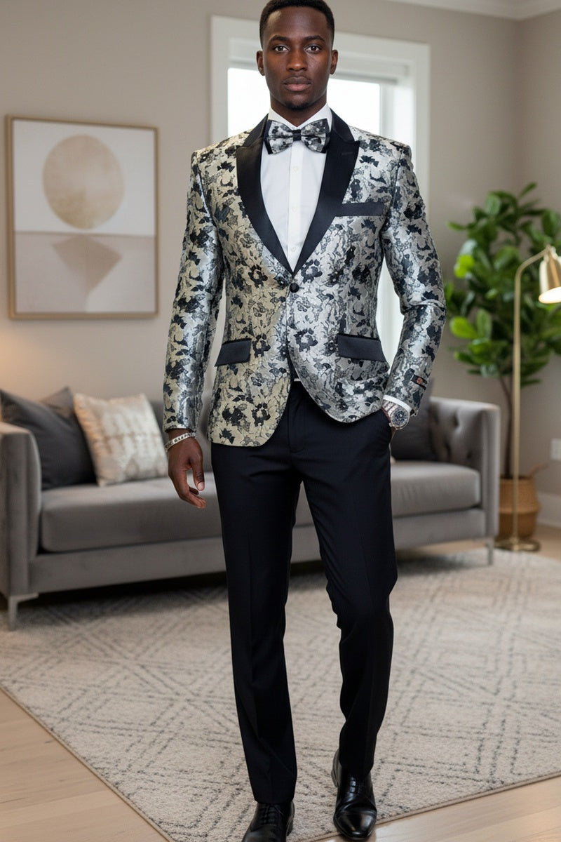 Xander Xiao "Amsterdam" Silver Tuxedo Jacket