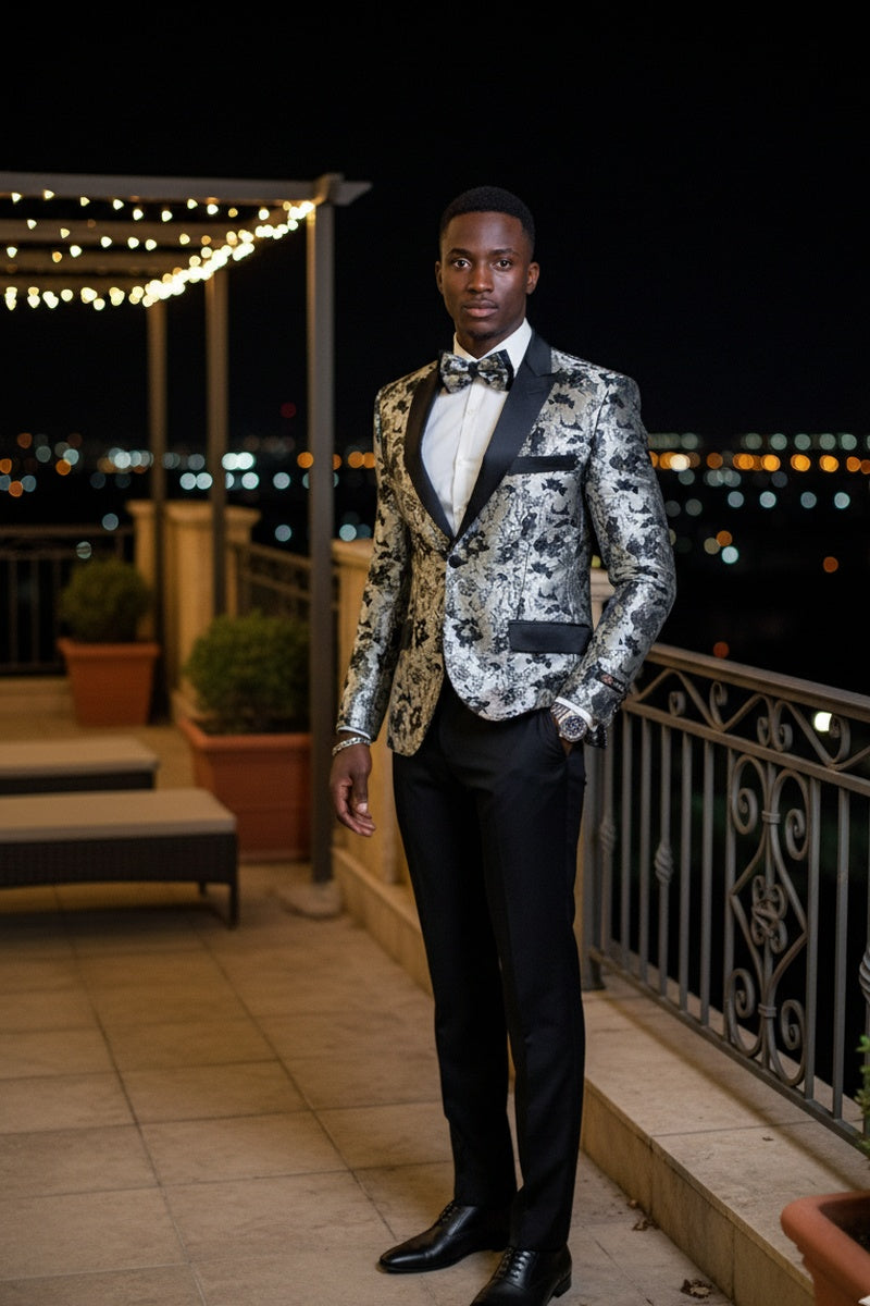 Xander Xiao "Amsterdam" Silver Tuxedo Jacket