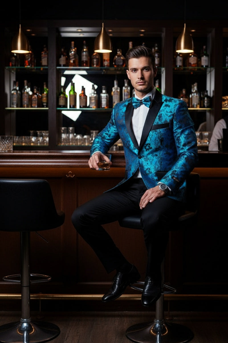 Xander Xiao "Amsterdam" Turquoise Tuxedo Jacket
