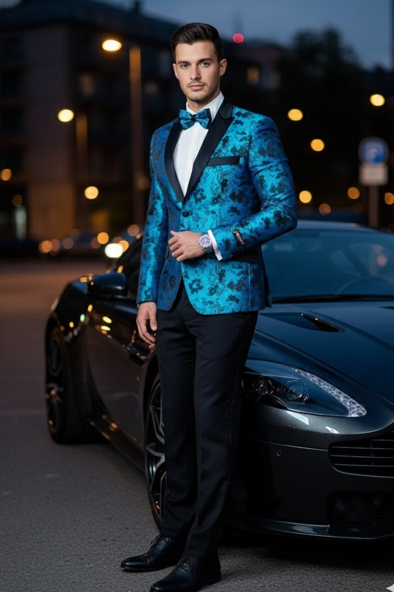 Xander Xiao "Amsterdam" Turquoise Tuxedo Jacket