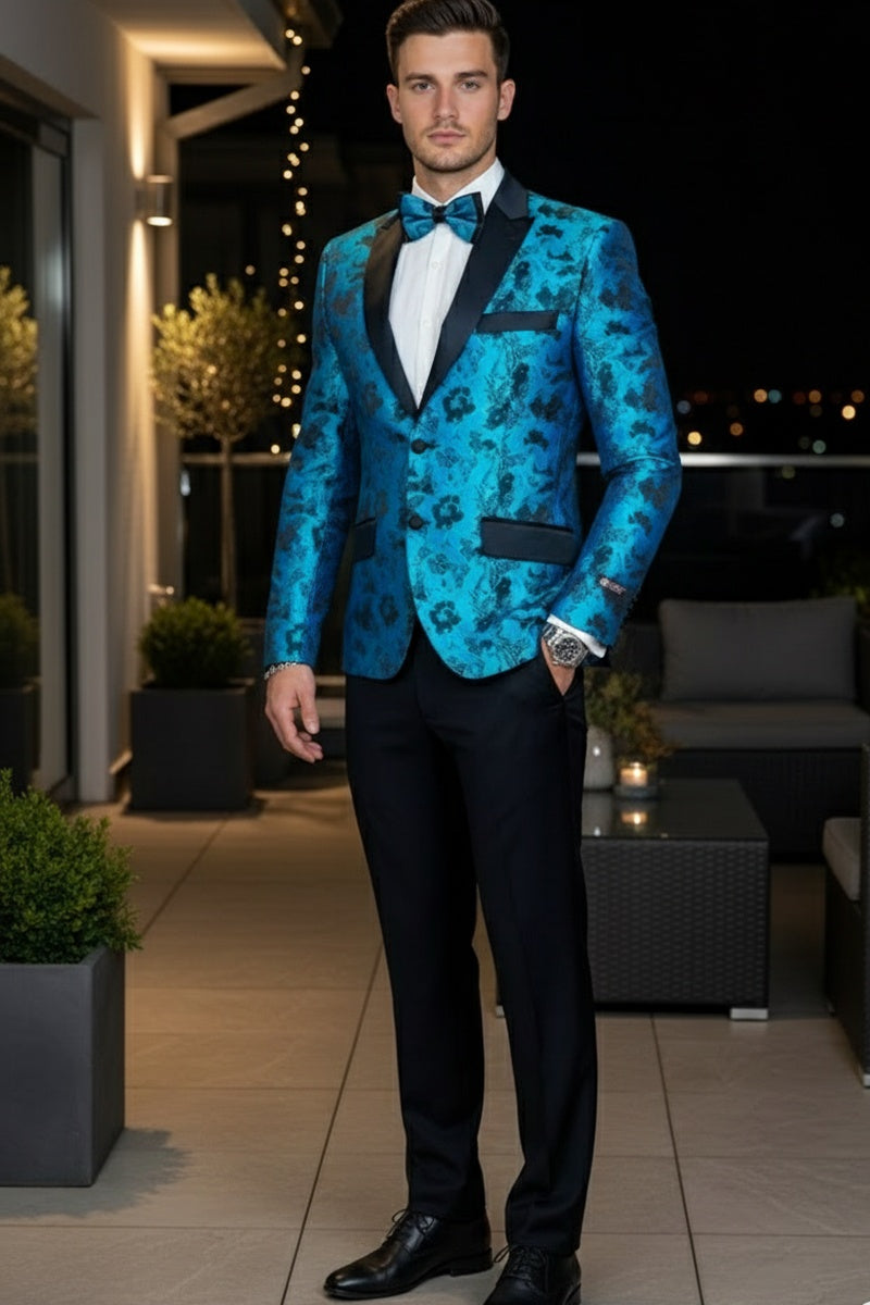 Xander Xiao "Amsterdam" Turquoise Tuxedo Jacket