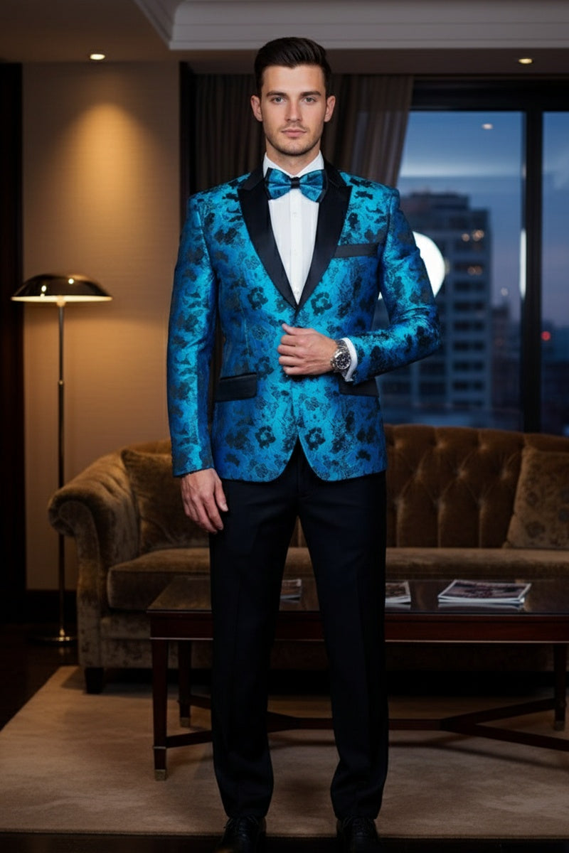 Xander Xiao "Amsterdam" Turquoise Tuxedo Jacket