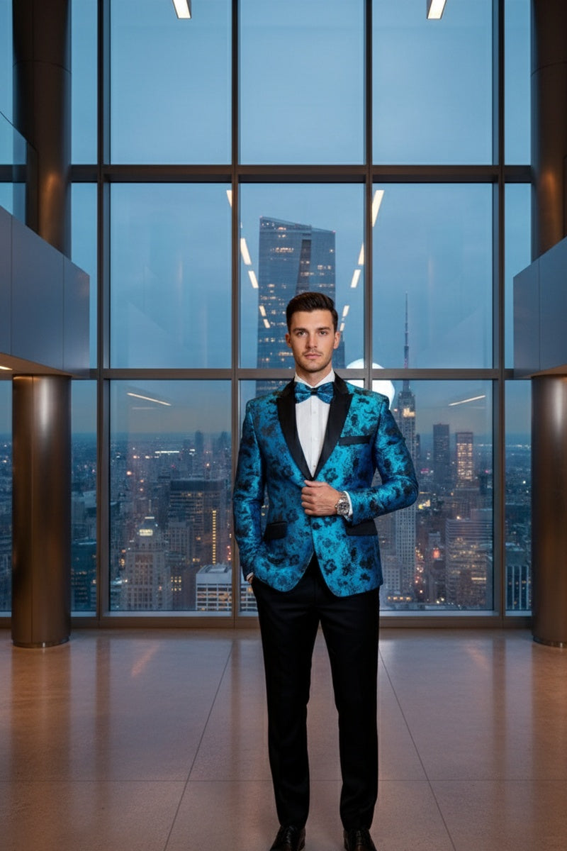 Xander Xiao "Amsterdam" Turquoise Tuxedo Jacket