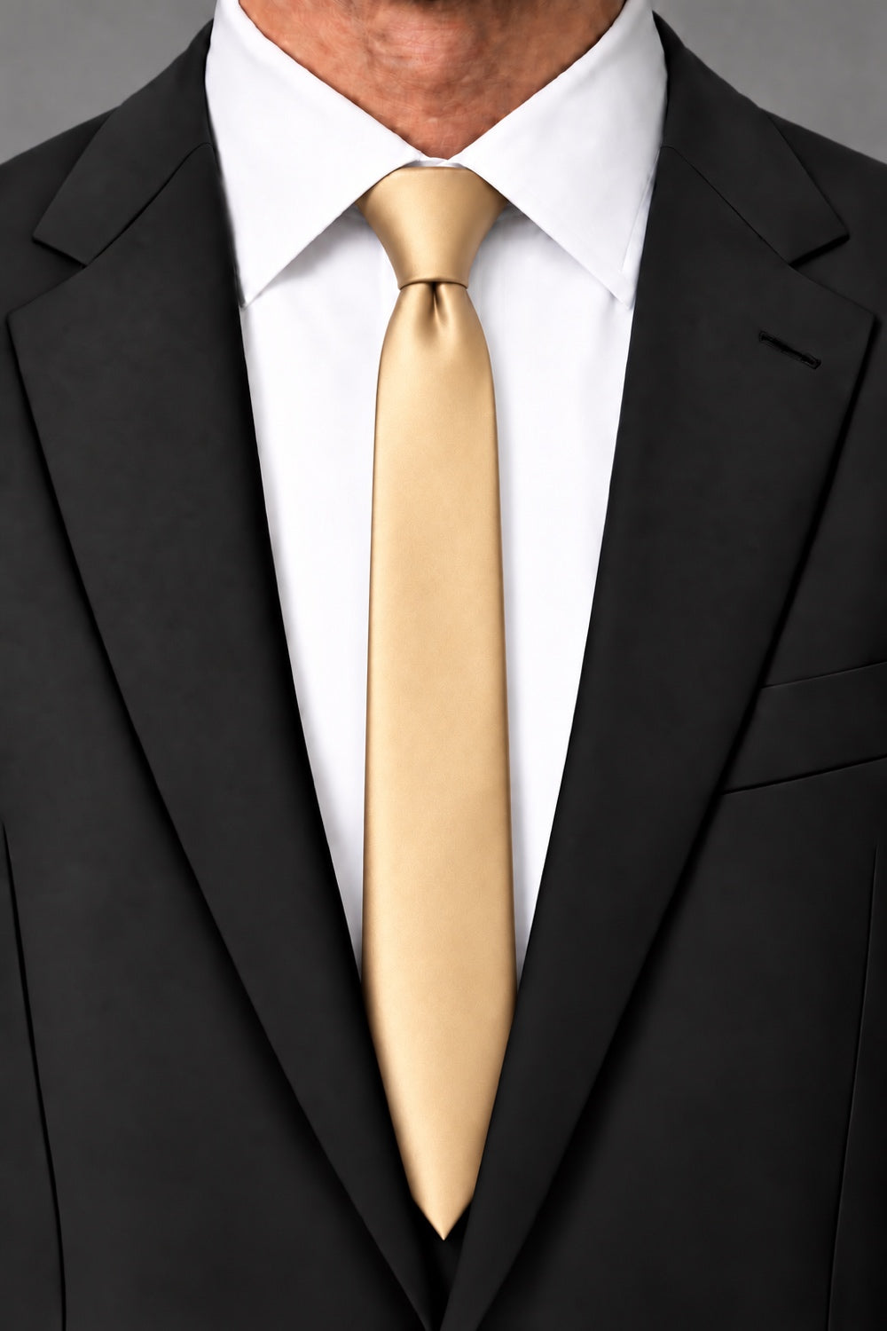 Cardi Apricot Luxury Satin Skinny Necktie