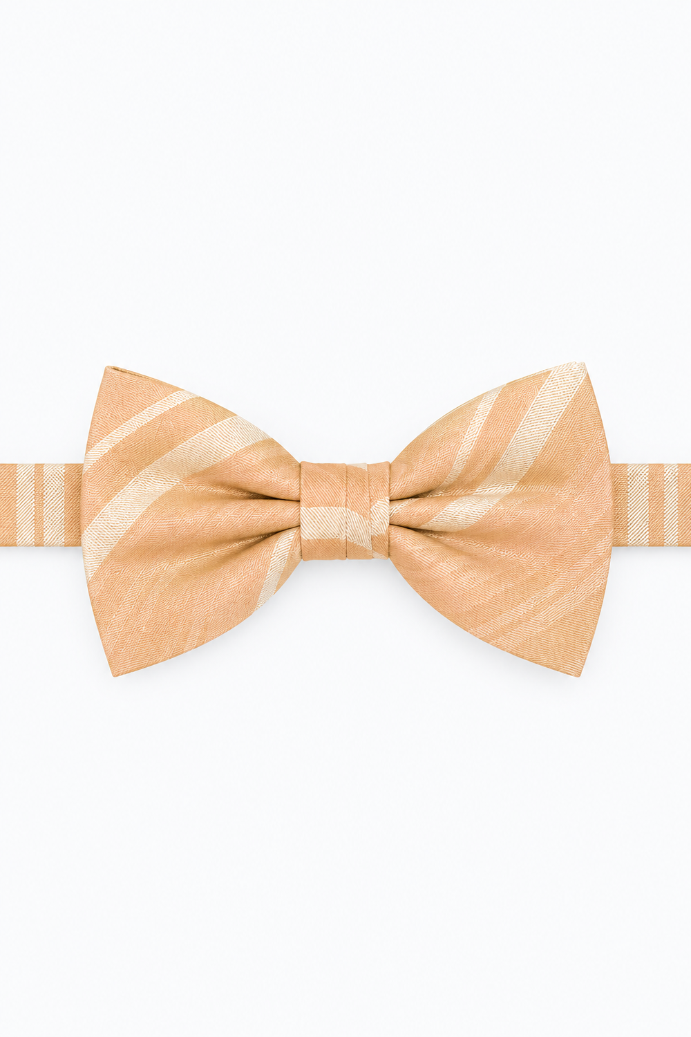 Cardi Pre-Tied Apricot Striped Satin Bow Tie