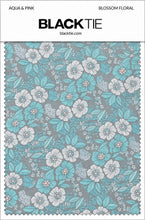 Ted Stanford Aqua & Pink Blossom Floral Necktie