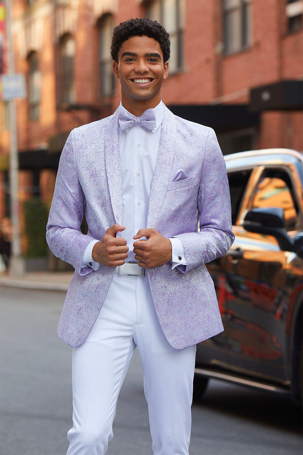 Mark of Distinction "Aries" Lilac Paisley Shawl Tuxedo Jacket (Separates)