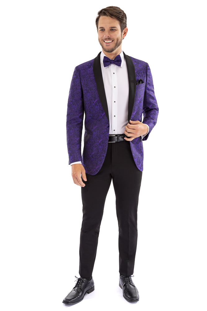 Mark of Distinction "Aries" Purple Paisley Shawl Tuxedo Jacket (Separates)