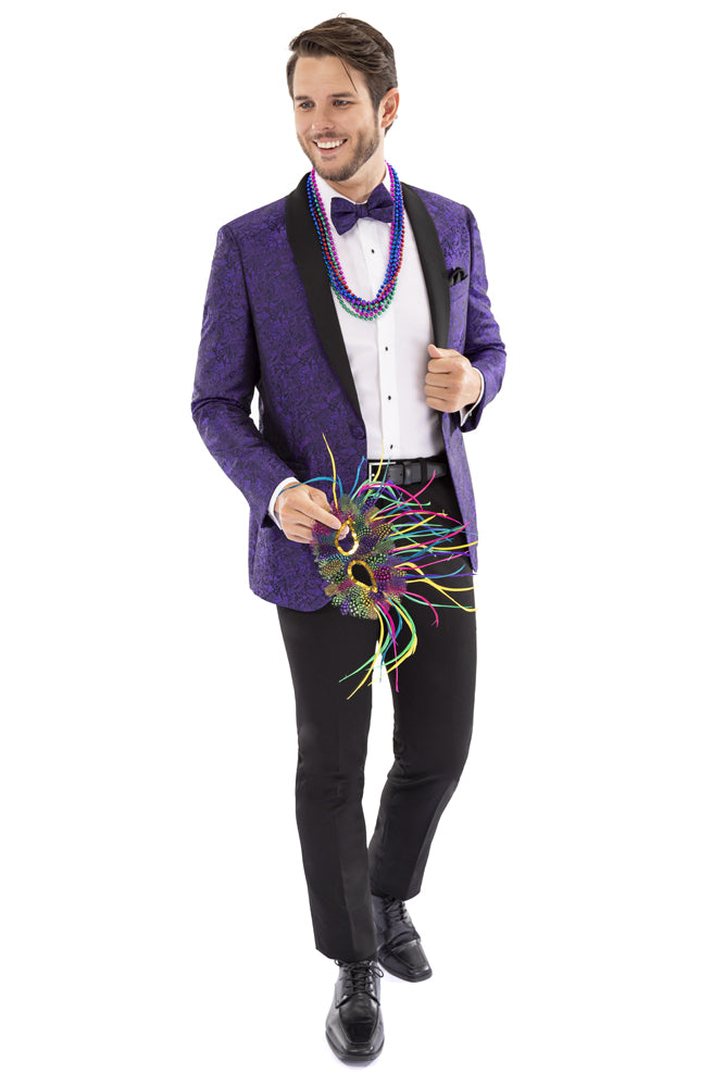 Mark of Distinction "Aries" Purple Paisley Shawl Tuxedo Jacket (Separates)