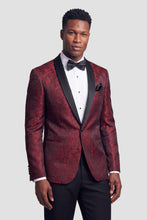 Mark of Distinction "Aries" Apple Red Paisley Shawl Tuxedo Jacket (Separates)