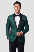 Mark of Distinction "Aries" Forest Green Paisley Shawl Tuxedo Jacket (Separates)