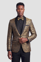 Mark of Distinction "Aries" Gold & Black Paisley Shawl Tuxedo Jacket (Separates)