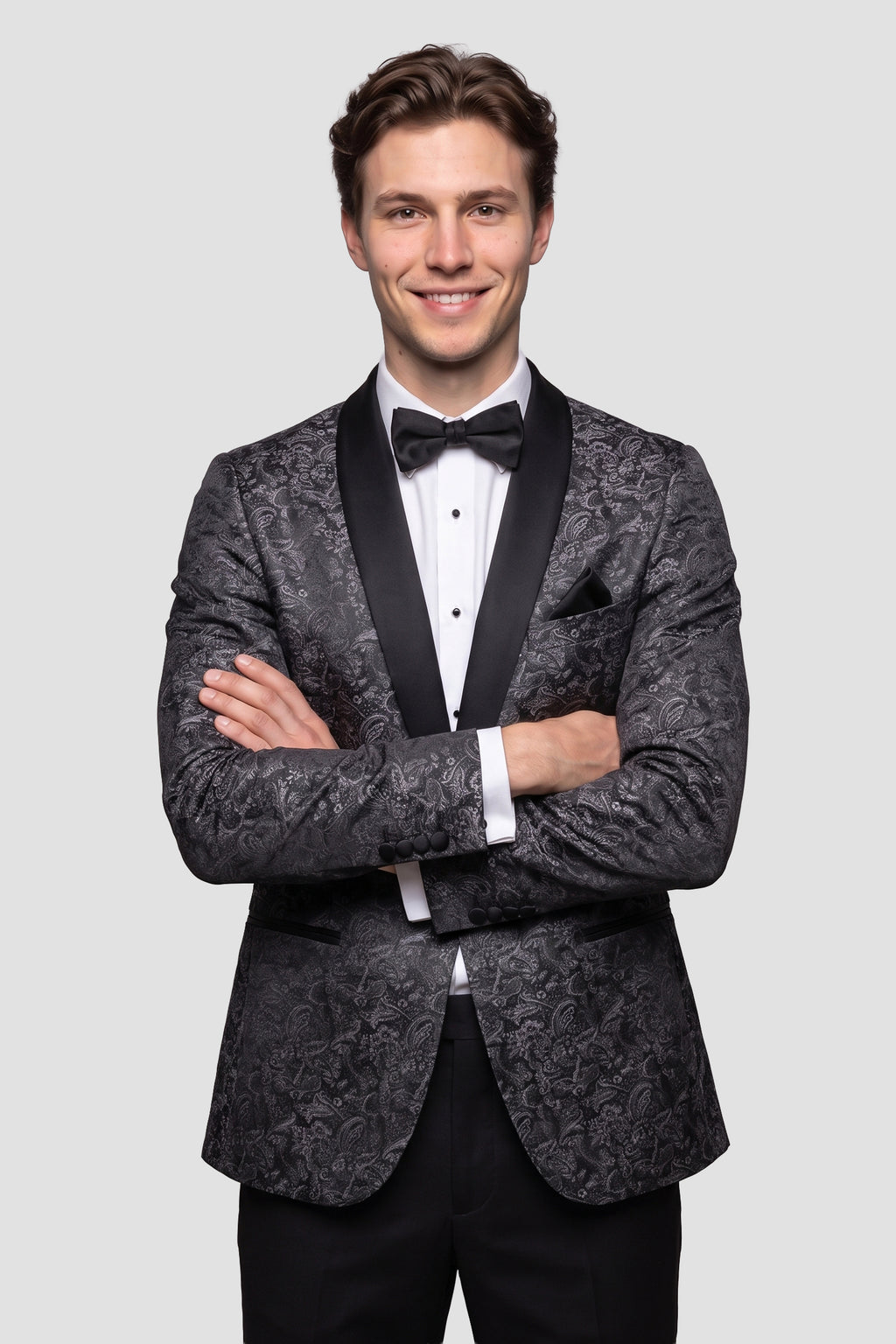 Mark of Distinction "Aries" Granite Paisley Shawl Tuxedo Jacket (Separates)