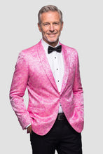 Mark of Distinction "Aries" Hot Pink Paisley Shawl Tuxedo Jacket (Separates)