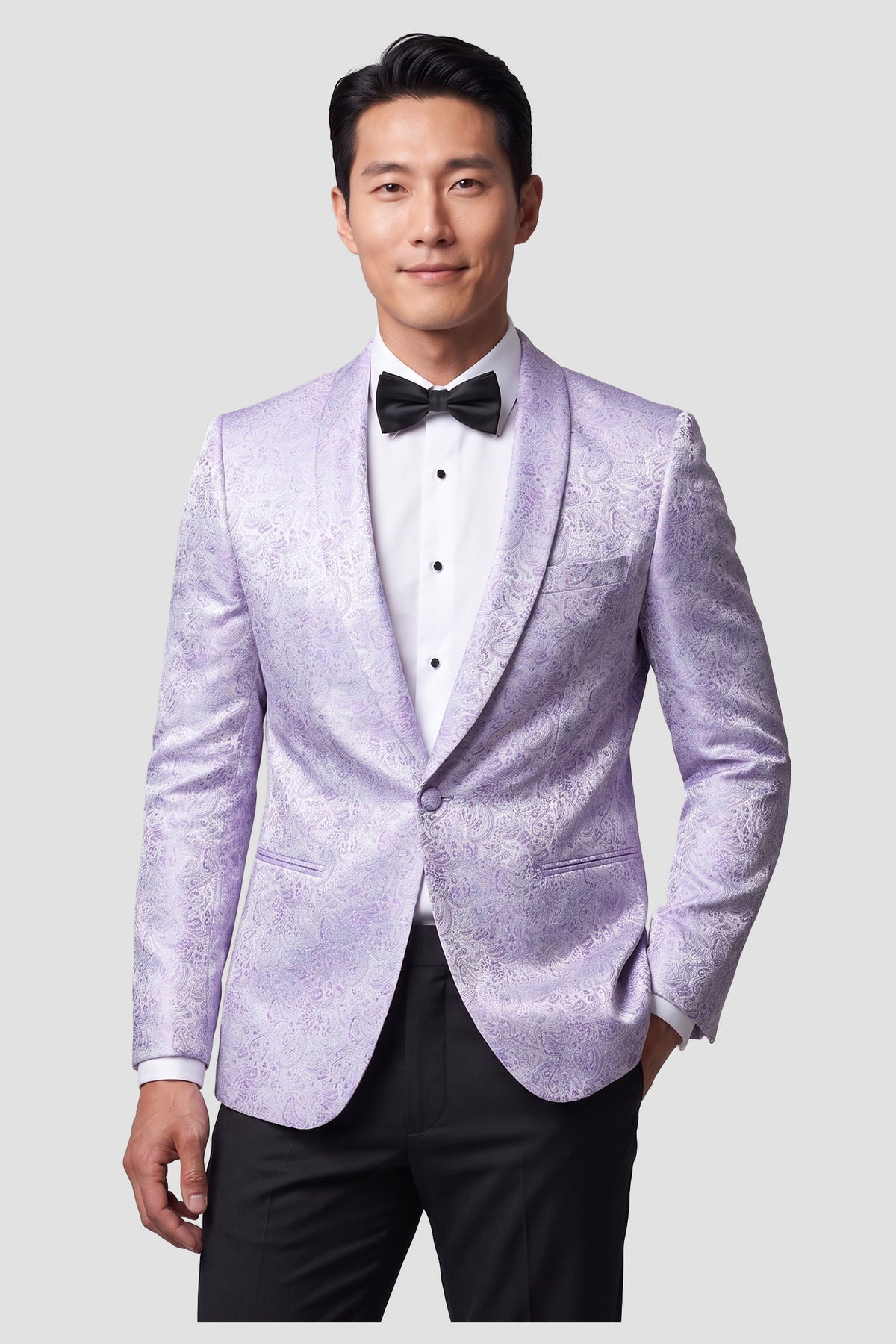 Mark of Distinction "Aries" Lilac Paisley Shawl Tuxedo Jacket (Separates)