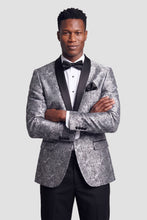 Mark of Distinction "Aries" Platinum Paisley Shawl Tuxedo Jacket (Separates)