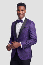 Mark of Distinction "Aries" Purple Paisley Shawl Tuxedo Jacket (Separates)