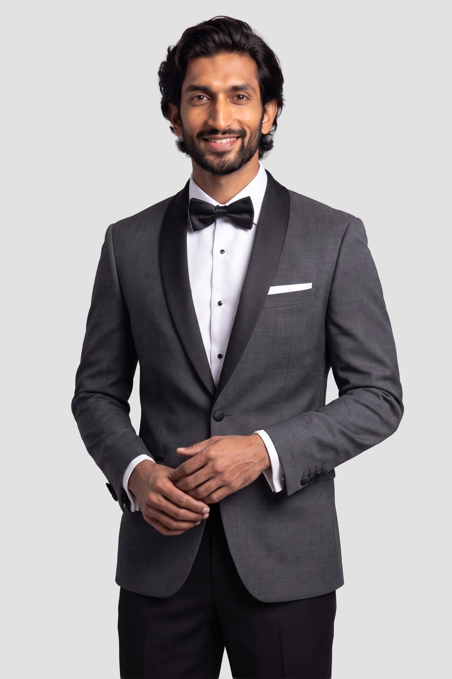 black dress shirt with grey tie Arlo Charcoal Tuxedo Jacket (Separates) sequin embroidered dress Laladudu Womens Shirt Size this suit is made Size:8 Wide